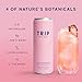 TRIP Lightly Sparkling Adaptogen Drink, Non Alcoholic Drink with Magnesium, Ashwagandha, Lions Mane & L Theanine, No Added Sugar Mocktail, Vegan, Wild Strawberry, 12 Oz, 12Pk