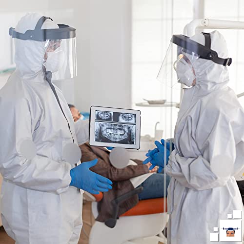 Ezgoodz Disposable Coveralls With Hood, Boots Xx-Large, Pack Of 5 White Paint Coveralls Disposable, Mpp 50 Gsm Splash-Resistant Hazmat Suits Disposable, Elastic Wrists, Zip, Unisex Disposable Coverall #TOP6