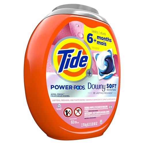 Image of Tide Power PODs + Downy Laundry Detergent Pods, 63 Count, Soft Boosters + April Fresh