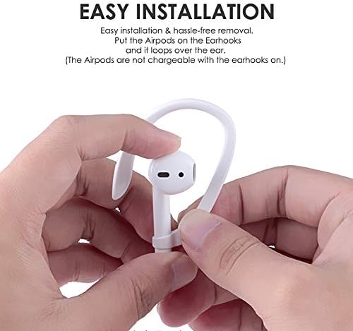 2 Pairs Ear Hooks Compatible with AirPods 1 2 3 and AirPods Pro, Sports EarHooks for Running,Jogging,Cycling,Gym and Other Fitness Activities Your AirPods Not Fall Again (Black)