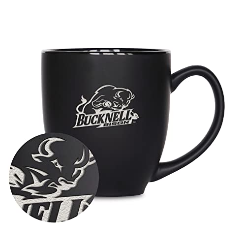 Rico Industries NCAA Bucknell Bison Standard 15oz Matte Black Ceramic Bistro Mug