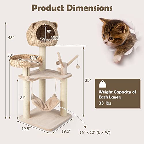 Centro de actividades para gatos de madera de 48 pulgadas miniatura 7