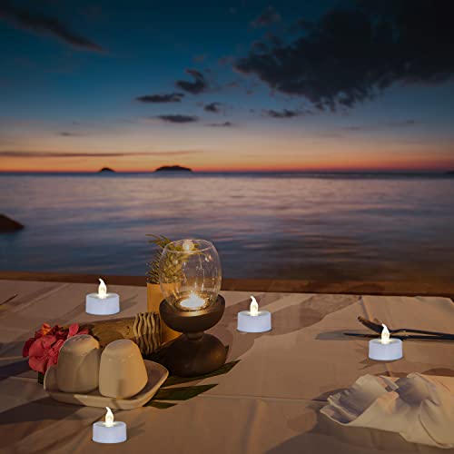 Angium 24 Pack Tea Lights Candles Battery Operated, Flameless Tealights Candles Last 200+Hours, Flickering Flameless Candles In Warm White For Wedding, Party, Festival, Home, Christmas #TOP3