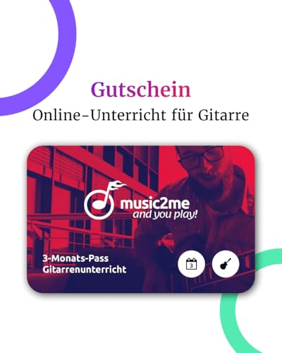 music2me.com: Gitarre lernen - Online Gitarrenunterricht für Anfänger und Fortgeschrittene, deutschsprachig (Aktivierungscode für 3 Monate)