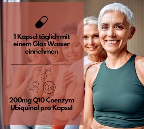 EXVital® Q10 Coenzym Ubiquinol– 200mg pro Kapsel – 90 vegane Kapseln – reicht für 3 Monate – hochdosiert & ohne Zusätze, in Deutschland produziert & laborgeprüft