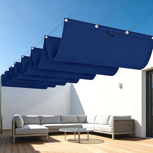 Voiles d'ombrage rétractable 900x500 cm imperméable sable pour terrasse