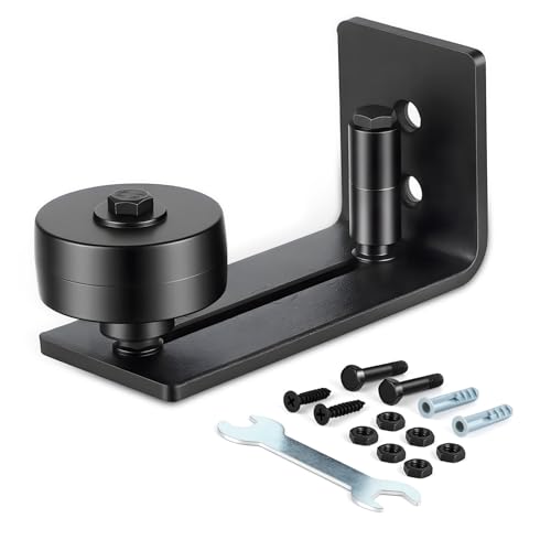 Wilktop 8 in 1 Sliding Door Floor Guide, Adjustable Wall Mounted Barn Door Roller Guide Bottom Bracket Sliding Barn Door
