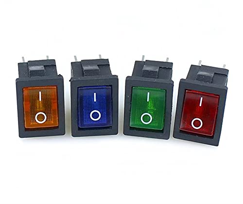 KCD1 Commutateur de bouton jaune 4 broches AC 250V interrupteur bascule On Off