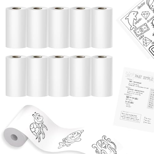 Image of Toy Imagine Non-Sticky Thermal Printer Paper Roll - 2.5 Inch White | 58mm Mini Thermal Roll for Kids Camera, Label, Photo Printers & Billing - Pack of 10