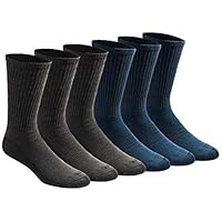 6-Pairs Dickies Men's Dri-Tech Essential Moisture Control Crew Socks (Mixed Denim)