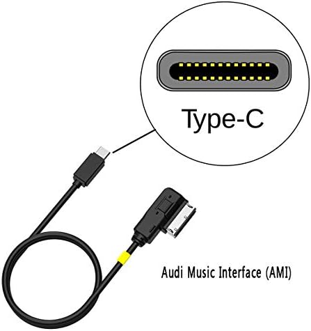 Chelink AMI to Type C Charger Cable For Audi V-W, USB C Car Charging Cord Adapter, Compatible with Pixel 2 XL HTC U11/U12+ Moto Z2 Huawei Samsung S9/S8/Note 8 LG G6 V30 For Audi V-W(Charge Only)