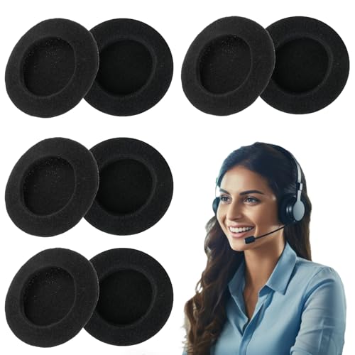 LuoJinZisy 8 PcsAlmohadillas de Espuma para Auriculares, Almohadillas Auriculares de 55 mm, Almohadillas Cascos de Espuma de Repuesto para Auricular Audio