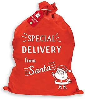 Giftmaker Collection Large Christmas Santa Sack Gift Stocking For Xmas Presents Special Delivery Bag