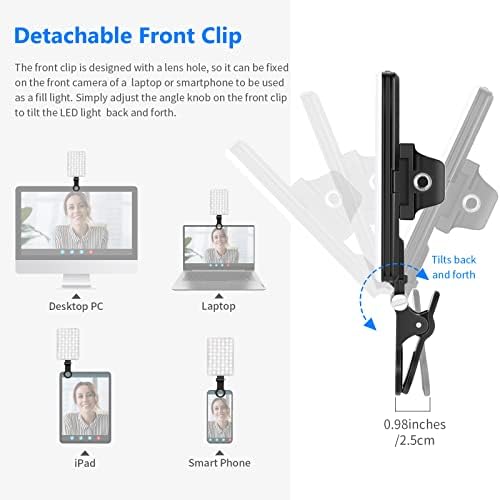 Neewer LED Video Conference Light Kit with Clip & Phone Holder for iPhone/Tablet/Laptop, Dimmable CRI 95+ with 3 Light Modes, Built-in 2000mAh Battery for Zoom Calls/Remote Working/Live Stream/Selfie