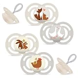 MAM Perfect Day & Perfect Night - Ciuccio 16 Plus "Soft Colours Mix", set da 4 pezzi, con 4 scatole per il trasporto sterilizzazione