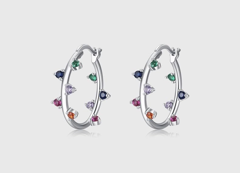 Orecchini ovali colorati Orecchini da donna in argento sterling 925 Gioielli con intarsio celeste da indossare tutti i giorni Un regalo per lei