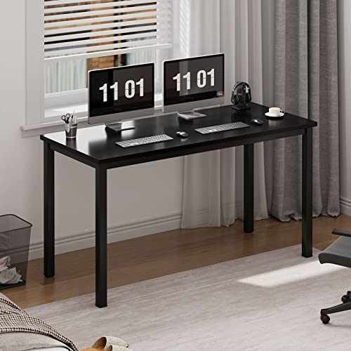 SogesHome Bureau Informatique, Bureau d'ordinateur, Table d'ordinateur Portable, Cadre en métal, pour Chambre de Bureau à Domicile,100 x 60x 75 cm,Noir, AC3CB-100-SH