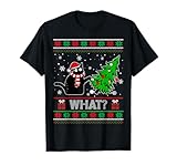 Cat What Xmas Men & Women Ugly Pajama Meme Shirt