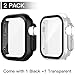 Misxi 2 Pack PC Case Built-in Tempered Glass Screen Protector Compatible with 49mm Apple Watch Ultra 3 (2025) / Ultra 2 / Ultra, Shockproof Protective Cover with Button for iWatch, 1 Black + 1 Transparent
