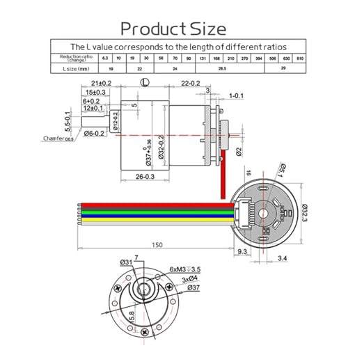 Motor de corriente continua JGB37-520 para proyectos de automatización 2