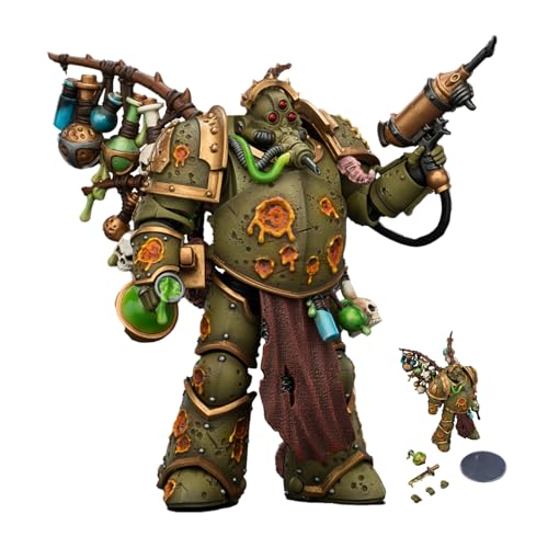 Image of JOYTOY Death Guard Warhammer 40K 1 /18 Action Figures Death Guard Biologus Putrifier with Injector Pistol and Hyper Blight Grenades Collectible Gift Model Birthday Gifts 15+, JT03981