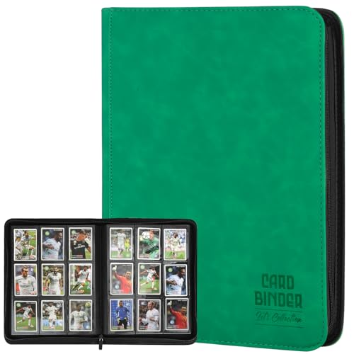 Trading Card Binder, Premium 9 Pocket Double Sided 540 Pocket PU Card Collection Binder, Collectible Trading Card Albums for MTG, TCG, Sport Card, Game Cards (Emerald)