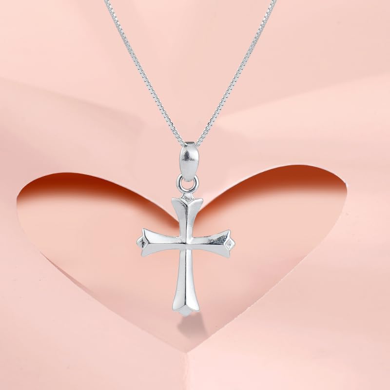 Dainty Sterling Silver Cross Necklace for Girls First Communion Gifts for Girls Confirmation Gifts for Teenage Girl Baptism Gifts for Girl - Image 6