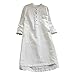 Produktbild VEMOW Heißer Elegante Damen Frauen Retro Langarm Casual Lose Täglichen Party Tunika Taste Tops Bluse Mini Shirt Kleid(Y1-Weiß, 48 DE / 3XL CN)