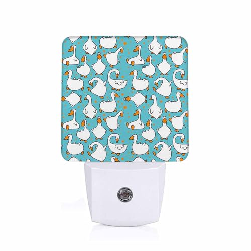 Image of LED Night Light Lamp with Smart Sensor Dusk to Dawn Sensor,Cartoon Funny Goose Night Light Daylight White,0.5W Plug-into Wall for Adults,Bedroom,Bathroom,Hallway,Kitchen