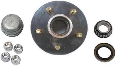 Uriah Products UW000545 Replacement Trailer Hub Kit for #84 Spindles (5 Bolt on 4-1/2" Circle) — 1-1/16" & 1-3/8" Inner Dia. Bearings, Black