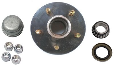 Uriah Products UW000545 Replacement Trailer Hub Kit for #84 Spindles (5 Bolt on 4-1/2" Circle) 1-1/16" & 1-3/8" Inner Dia. Bearings, Black