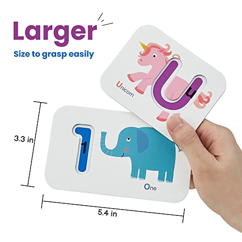 Likee Alphabet Number Flash Cards Wooden Letter Puzzle Abc Sight Words Match Games Counting Board Preschool Educational Montessori Toys For Toddlers Boys Girls 3+ Years (36 Cards& 37 Block) #TOP3