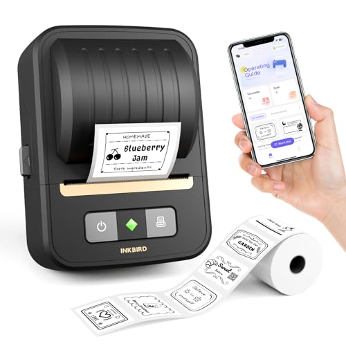 INKBIRD N20 Label Maker Bluetooth Portable Thermal Printer for 3/4 to 2 Labels No Ink Needed Wireless Sticker Printer for Home Office School Store Compatible with iOS & Android