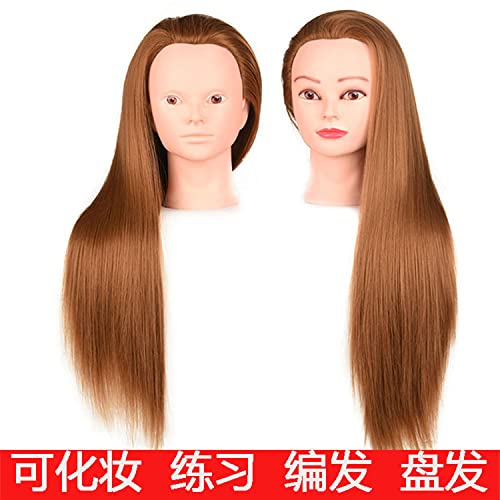 Wig Head Model Disc Włosy Pleciony Włosy Makijaż Praktyka Manekin Głowy Symulacja Heat Head Model Prakrenci Doll Head Fryzjerstwo Dummy Head(Black (without makeup))