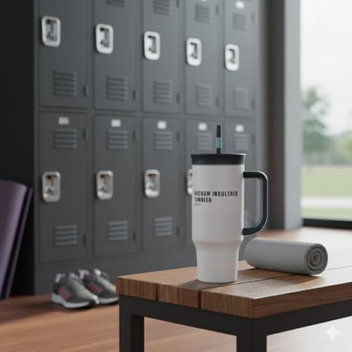 Image of HomeCloud 1200ml Insulated Coffee Tumbler with Lid - Double Wall Travel Mug for Hot & Cold Drinks, Leak-Proof, Durable, Portable, Stylish Stainless Steel Design (Grey)