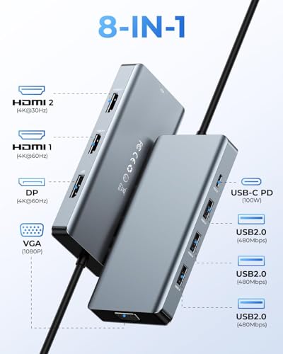 Estación de acoplamiento para conectar dos monitores 4K a tu portátil y solucionar la falta de puertos 2