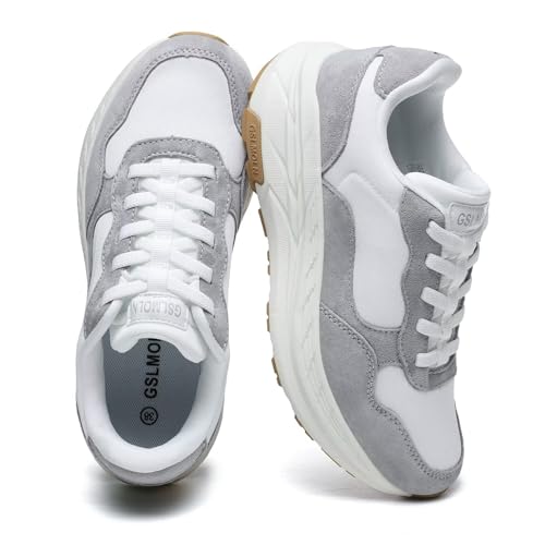Image of GSLMOLN Women's Casual Walking Shoes Breathable Non Slip Tennis Cushion Fashion Gym Sneakers