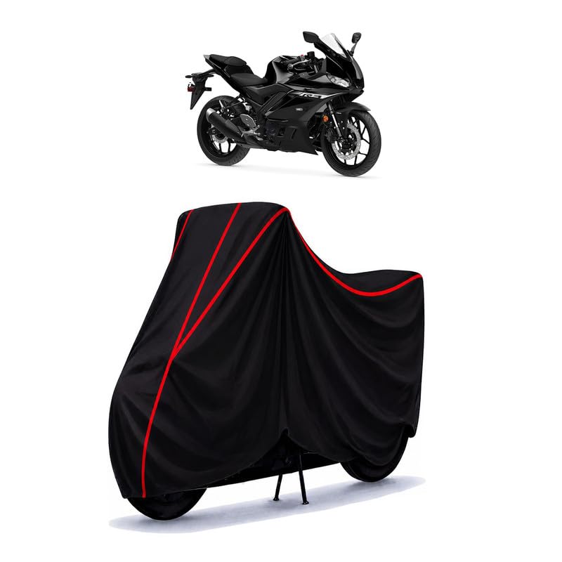 Image of YZF Water Resistant Bike Cover for All Motorcycles & Scooters | Heavy Duty Premium Taffeta Fabric | UV Protection, Dustproof, Scratchproof | All Weather Two Wheeler Body Cover with Elastic Bottom