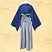 Unisex Kendo Hakama Aikido Japanese Traditional Samurai Kimono Warrior Martial Arts Uniform Pants Outfit (01-Blue, L)