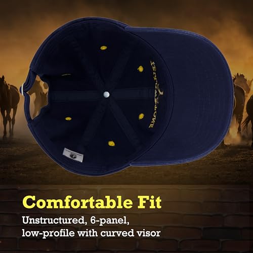Boné de beisebol ajustável Yellowstone Dad Hat, Dutton Ranch com aba curvada, Azul marino, Tamanho Ú