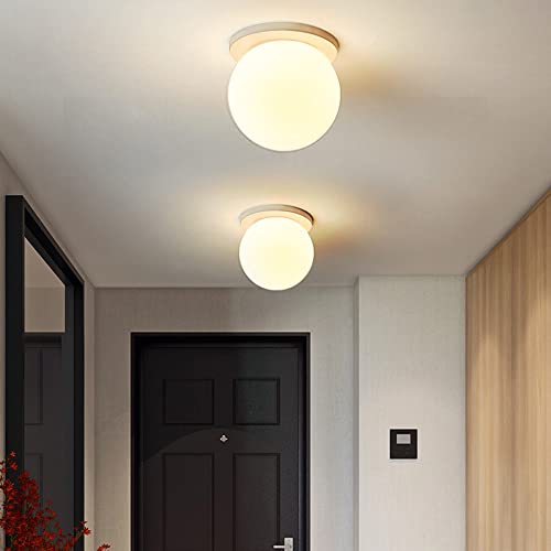 Lámpara de techo moderna de cristal G9 con diseño de globo blanco para pasillo y dormitorio 2
