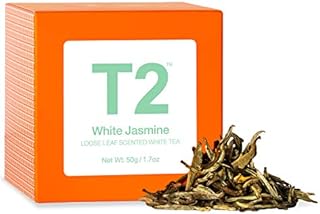 T2 White Jasmine 1.7Oz Loose Leaf Tea - Silver Needles & Sweet Jasmine Tea - Enjoy Hot Or Iced