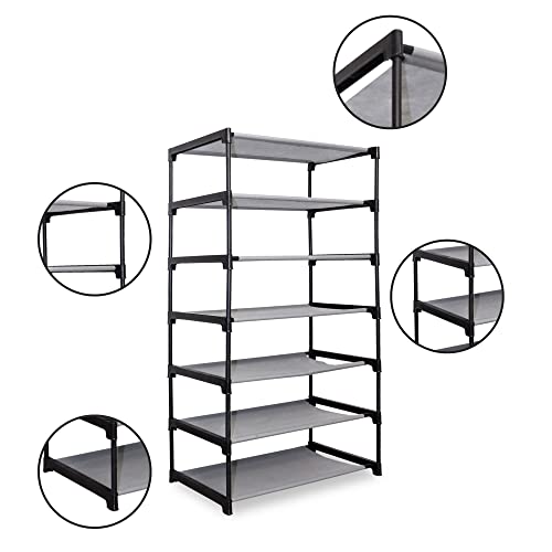 Image of COROID Digital Printed Multipurpose 6 Shelve Wardrobe,Foldable,Collapsible Fabric Wardrobe Organizer for Clothes Drawers Portable Wardrobe Clothing Space Saving Wardrobe (6-Layer, NavyBlue)