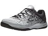 Skechers Men's Viper Court-Athletic Indoor Outdoor Pickleball Shoes with Arch Fit Support Sneaker, White/Black, 10.5