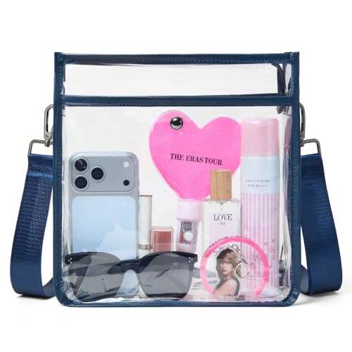 Image of Bluome Clear Bag for Stadium Events 12x12x6, Clear Purses Stadium Bag Crossbody Purses for Concerts Football Games Travel