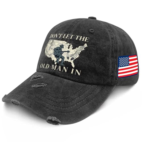 Dont Let The Old Man in Vintage Baseball Cap Water-Washed Cotton Adjustable Dad Hat Grandpa Retirement Birthday Gifts