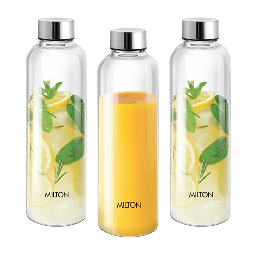 MILTON Costa 1000 Pet water bottle 1 ltr each with Stainless Steel Lid, Leak proof, BPA...