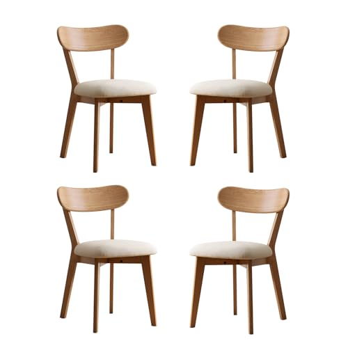 100% Solid Oak Dining Chairs, Mid Century Modern Dining Chair wit...
