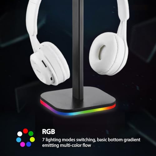 Btuty Soporte De Auriculares Iluminado En La Parte Inferior Luz Rgb Para Escritorio PC Auriculares Para Juegos Almohadilla De Goma Antideslizante Auriculares Usb Cableado Pantalla - imagen 5