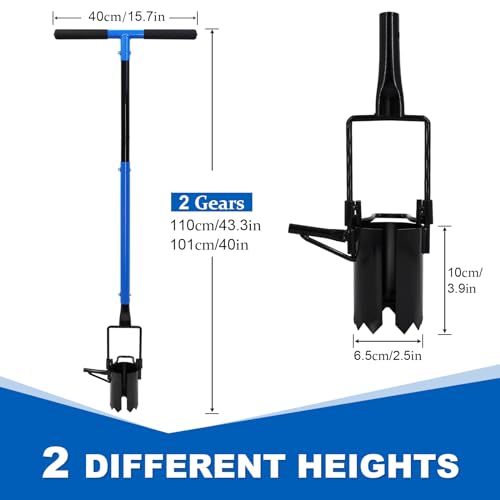 Arejonner Adjustable Bulb Planter and Manual Twist Tiller - Weeding, Sod Plugger, Digging, Soil Sampler, Aerator, Soil Loosener - Gardening Multitool
